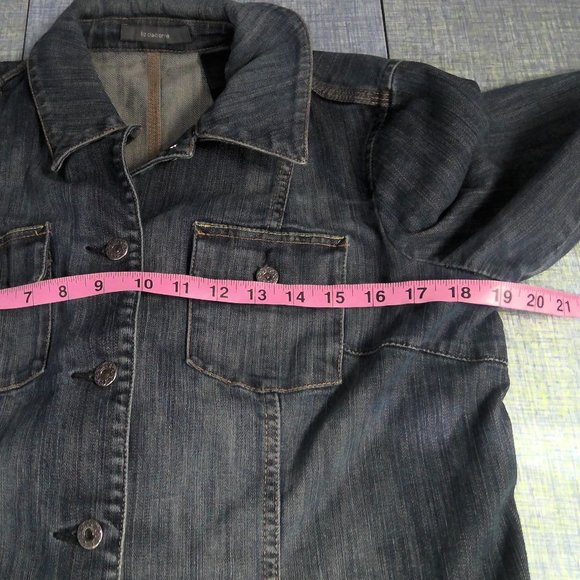 Liz Claiborne Jean Denim Jacket Blue Strech Cotton Women's Medium - Picture 6 of 8